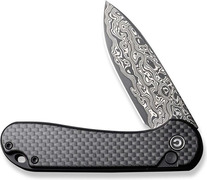 Produktbild Civivi Button Lock Elementum II CF Damascus (7.50 cm)