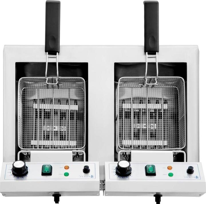 Produktbild Royal Catering Friteuse Edelstahl Doppel Fritteuse Fritöse Elektro 2 X 11 L Gastronomie 6000 W