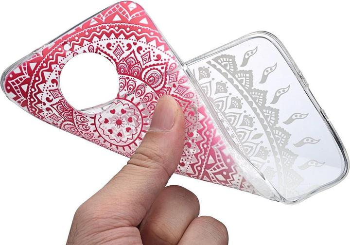 Produktbild König Design Henna Cover für Motorola Moto G5 Case Schutz Hülle Silikon Bumper Sonne Pink Neu (Motorola Moto G5)