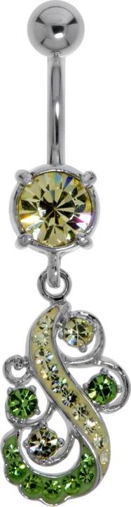Produktbild Bijouteria Bauchpiercing (Messing rhodiniert, Zirkonia, Chirurgenstahl 316L, Kristall)