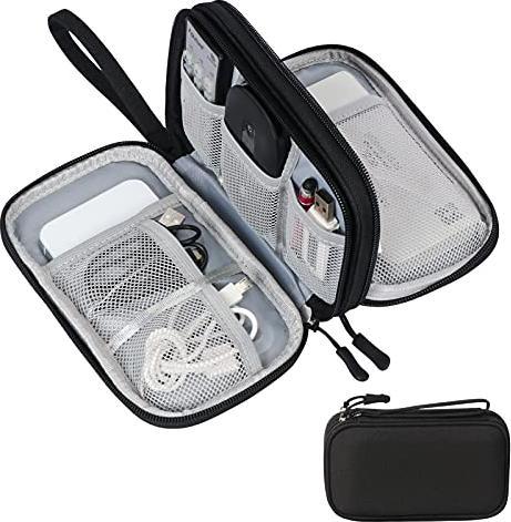 Only-Bags.Store Kabeltasche, Elektronikzubehör Organizer, Tragbare Kabelorganizer, Doppelte Kabel Tasche für