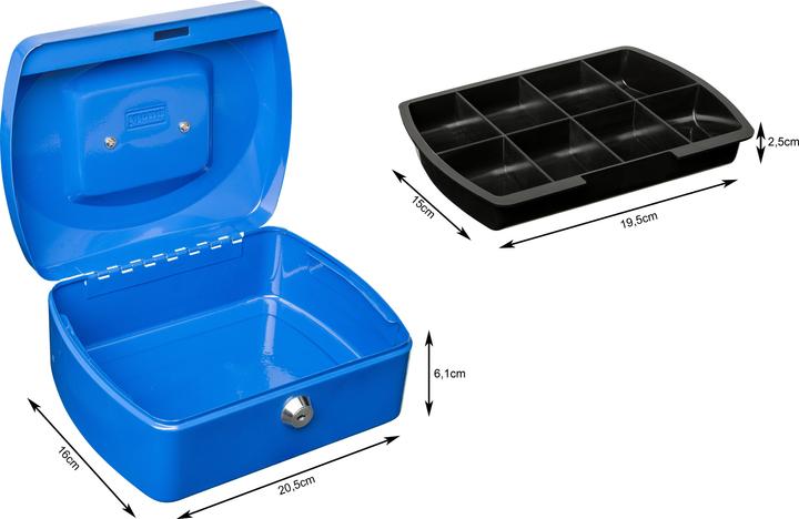 Actual product image Idena Cash box 8" 205x160x90mm, blue