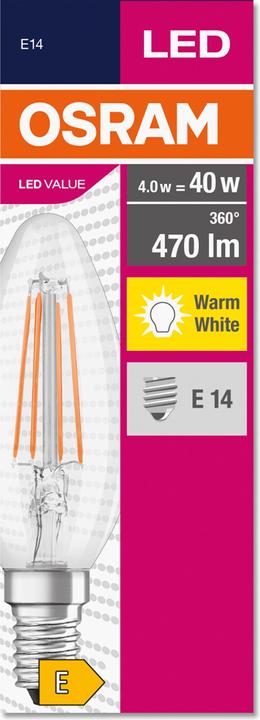 Actual product image Osram Classic (E14, 4 W, 470 lm, 1 x, E)