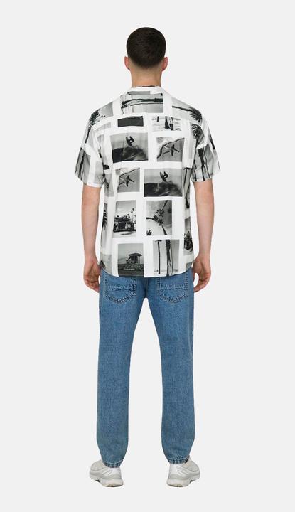 Actual product image Only & Sons Onsnano Reg Cotton Viscose Ss Aop Shirt (XS)