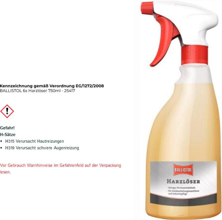 Produktbild Ballistol Harzlöser (750 ml)