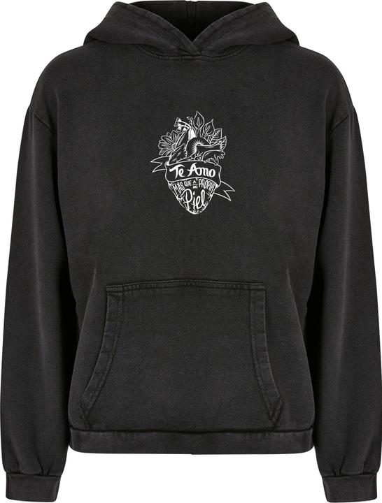 Produktbild Merchcode Ladies Frida Kahlo - Te amo outline Acid Washed Oversize Hoody - 178045 (3XL)