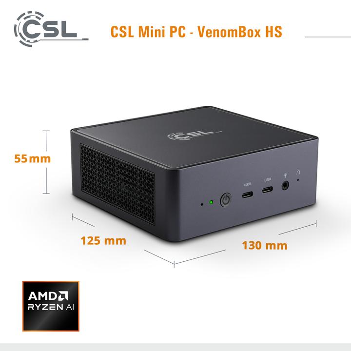 Produktbild CSL VenomBox HS (AMD Ryzen 7 8845HS, 16 GB, 500 GB, Radeon 780M)