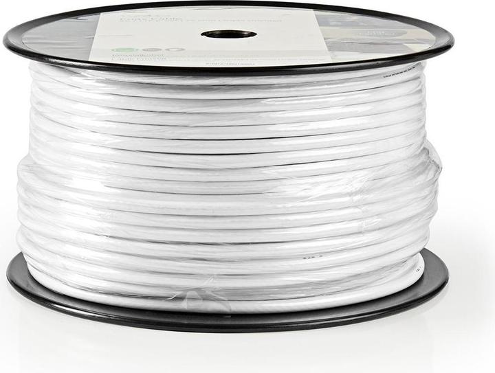 Immagine prodotto Nedis Cavo antenna in rotolo 4G / LTE Secure 75 Ohm a 3 pieghe schermato ECA 100,0 m Coax PVC Bianco Ro (75 dB, Cavi antenna)