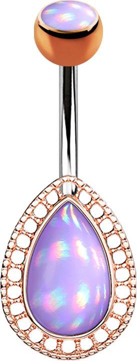 Produktbild Star Piercing Banane rosegold Tropfen mit Epoxidstein violett (Chirurgenstahl 316L, Messing)