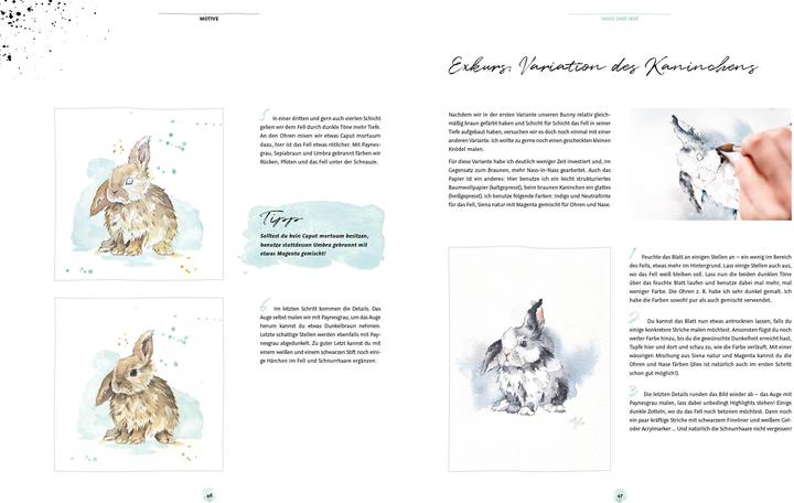 Immagine prodotto Die Kunst der Aquarellmalerei – Tiere: alle Watercolor-Grundlagen, Techniken und Motive Step by (Tedesco, Laura Stahlmann, 2021)