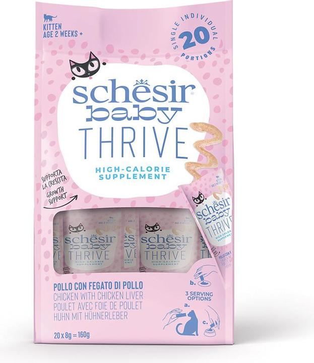 Immagine prodotto Schesir Baby Thrive, Poulet avec Foie de Poulet, 20x8g (Junior, 20 pz., 160 g)