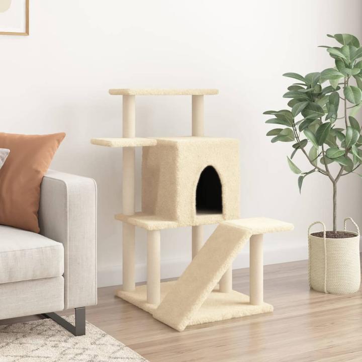 Image du produit VidaXL Kratzbaum mit Sisal-Kratzsäulen Creme 97 cm,Farbe (97 cm, Crème)