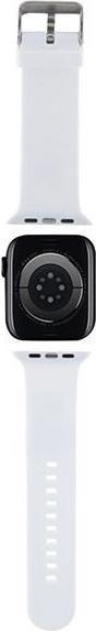 Immagine prodotto Karl Lagerfeld Pasek KLAWMSLKCNH Apple Watch 38/40/41mm biały/cinturino bianco 3D Rubber Karl&Choupette H (Acciaio, Silicone)