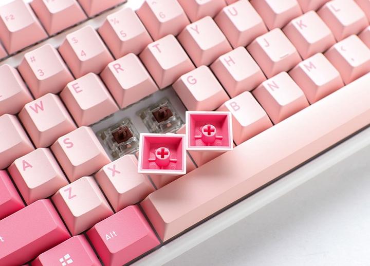 Actual product image Ducky One 3 Gossamer TKL Pink Gaming Keyboard - MX-Brown (US) (US, Cable)