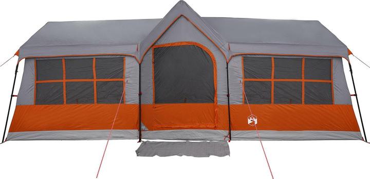 Image du produit VidaXL Tente de camping avec fenêtres Gris et orange 12 personnes étanche à l'eau (Tente igloo)