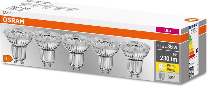 Actual product image Osram GU10 reflector - Par16 (GU10, 2.60 W, 230 lm, 5 x, F)