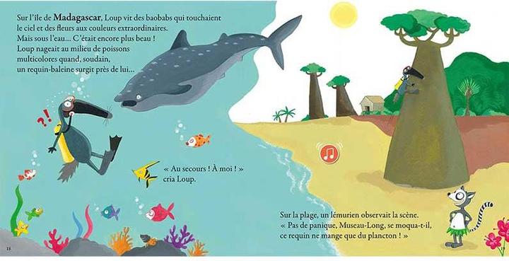 Actual product image Le loup qui voulait faire le tour du monde en musique (French, Lallemand Orianne, Thuillier Eléonore, 2022)