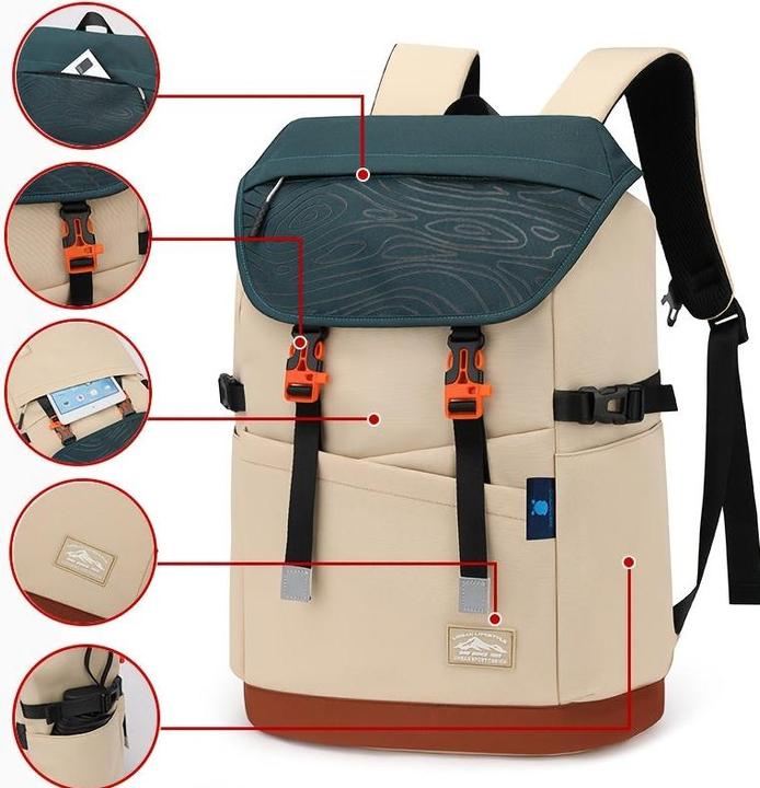 Immagine prodotto Only-Bags.Store Nylon Casual Travel Backpack - leicht, faltbar, mit verstellbaren Trägern, Reissverschluss