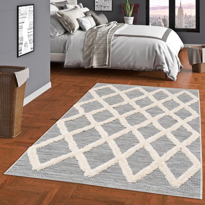 Produktbild Pergamon In & Outdoor Teppich Shaggy Juist Rauten (160 x 230 cm)