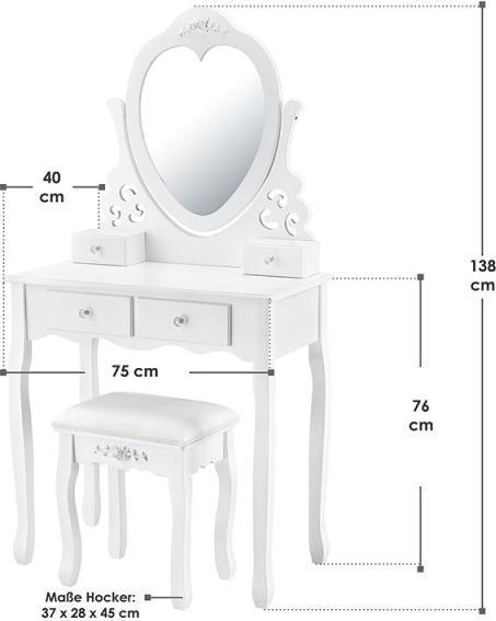 Image du produit Juskys Julia (76 x 40 x 138 cm)