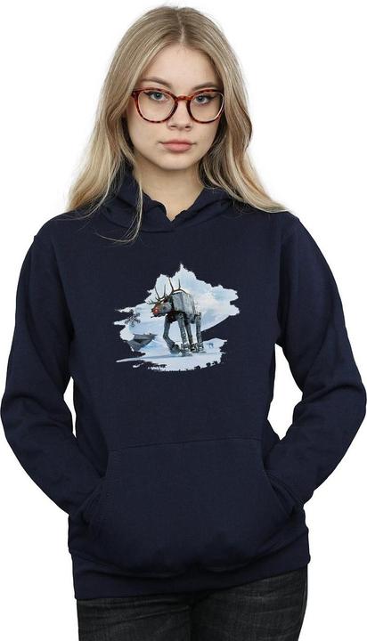 Actual product image Star Wars Womens/Ladies Christmas AT-AT Reindeer Hoodie (S)