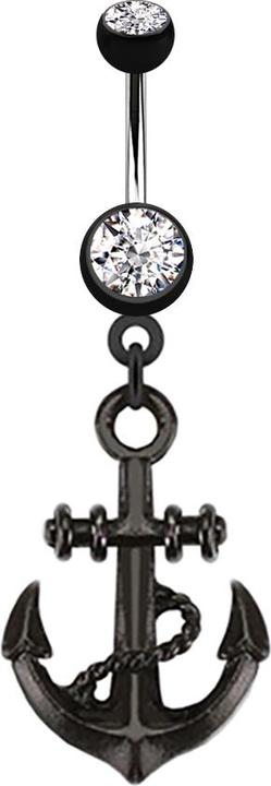 Immagine prodotto Star Piercing Banana argento con ancora nera (senza ottone, Acciaio chirurgico 316L)