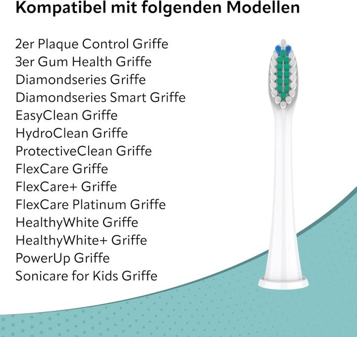 Produktbild Ora-Care Ersatzbürsten Standard kompatibel mit Philips (8er Pack) Weiss (8 x)