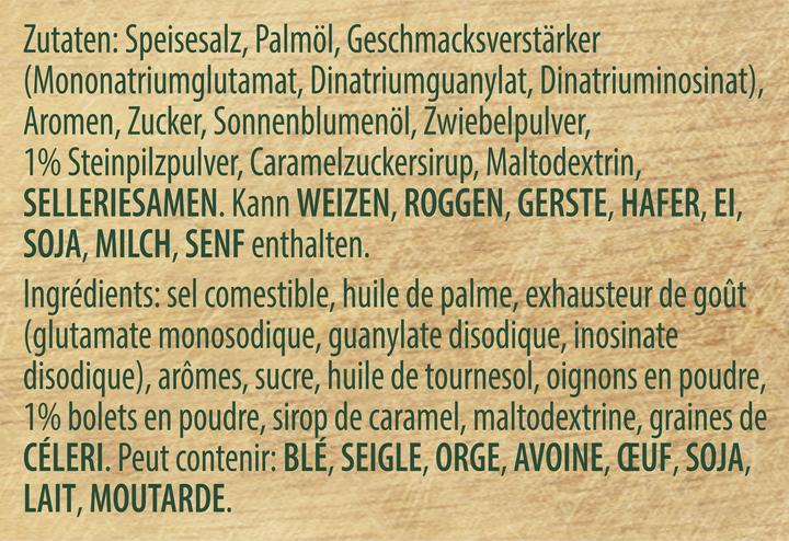 Nährwerte und Zutaten Knorr Steinpilz Bouillon