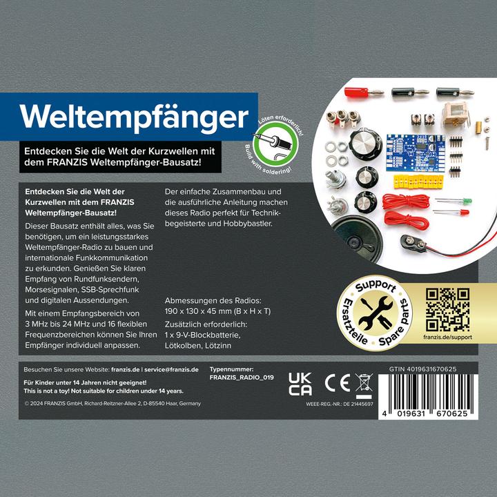 Actual product image Franzis Build your own world receiver