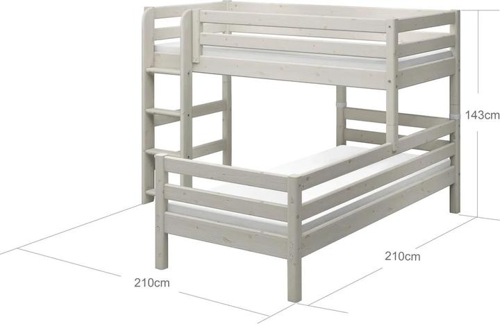 Immagine prodotto Flexa Letto combinato classico di media altezza con scala dritta (90 x 200 cm)