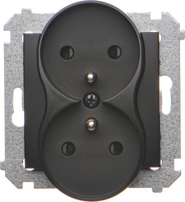 Produktbild Kontakt Simon Simon 54 Double socket with earthing with shutters (module) 16A 250V screw terminals b