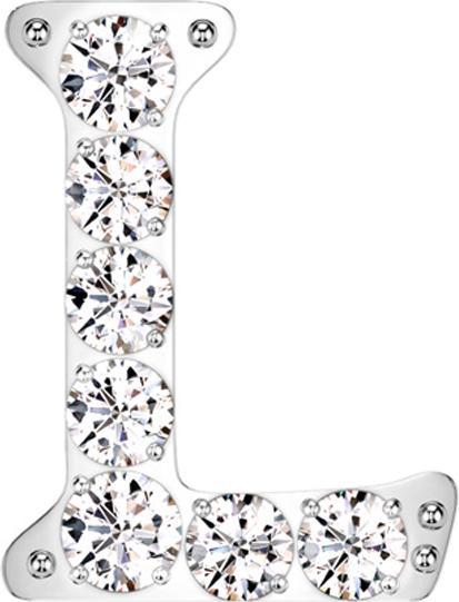 Immagine prodotto Star Piercing Threadless silber mit Kristallen silber Buchstabe L (senza ottone, Titanio G23)