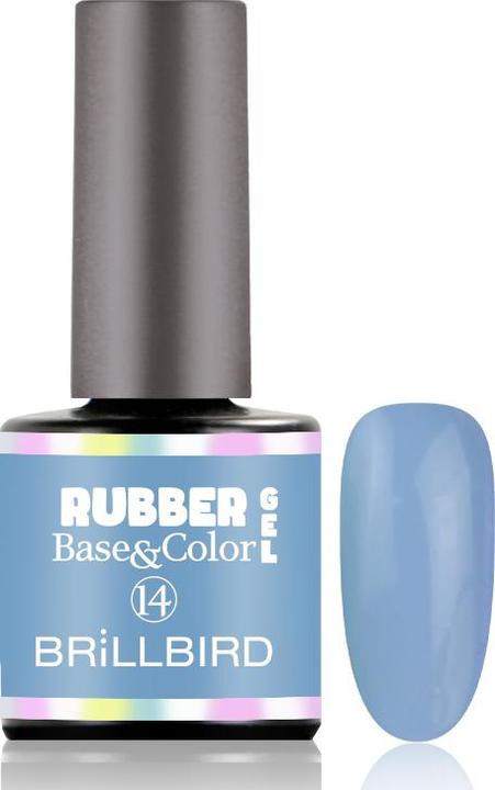 BrillBird Rubber Gel Base&Coral #14 8ml (Coral #14, UV-Gel Lack)