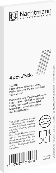 Image du produit Nachtmann Paille en verre courte Set/4 avec brosse (4 x)