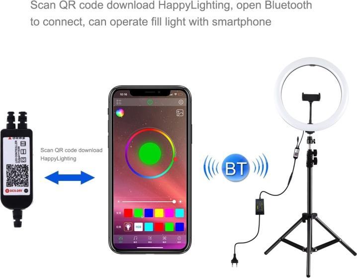 Immagine prodotto Puluz PKT3050EU Luce video selfie RGB 30 cm (Anello di luce)