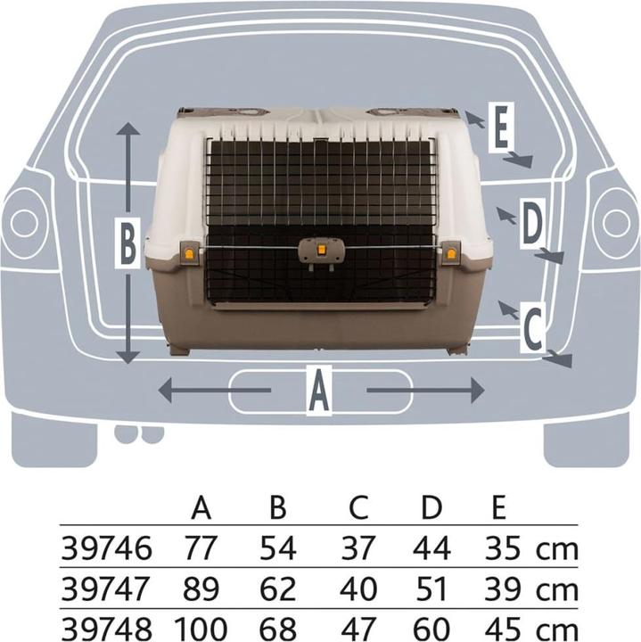 Image du produit Trixie Caisse de transport Skudo Car 80, S-M (Chien, Réflecteurs)