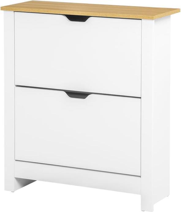 Immagine prodotto Swisshandel24 Scarpiera, 2 scomparti, 12 paia di scarpe, 72cmx26cmx80cm, bianco + marrone