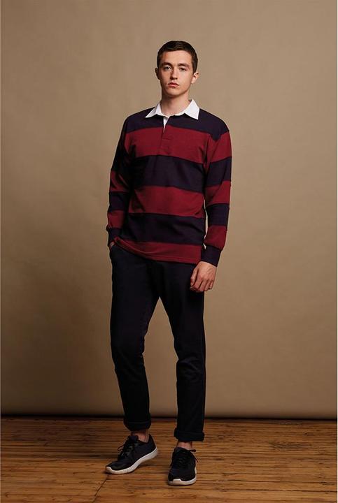 Produktbild Front Row Rugby Poloshirt Langärmlig Gestreift (L)