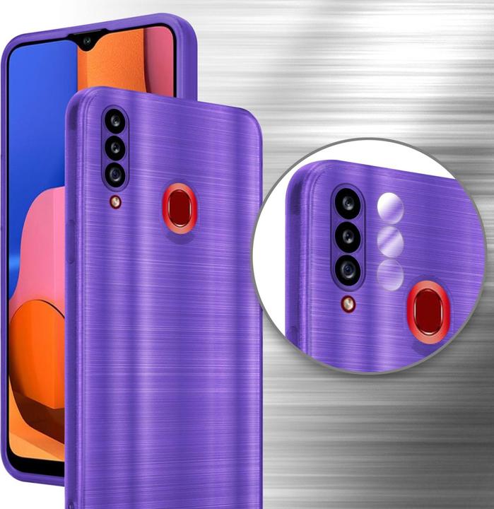 Image du produit Cadorabo Housse pour Samsung Galaxy A20s en TPU brossé Protection appareil photo LM160 Style (Samsung Galaxy A20s)