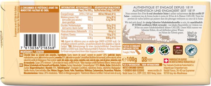 Produktbild Cailler Tafelschokolade Blond mit Mandeln (100 g)