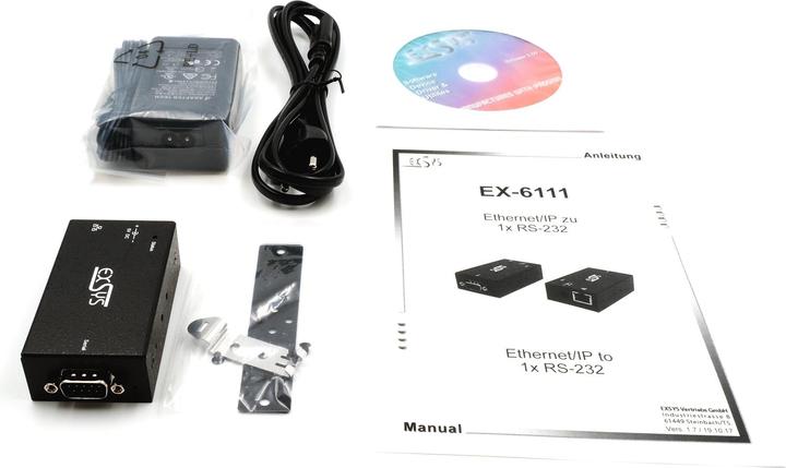 Image du produit Exsys Serveur de périphériques série 1x RS232 PoE