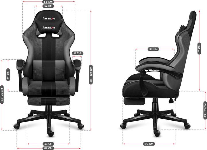Productafbeelding Huzaro FORCE 4.7 GREY MESH Gaming Chair