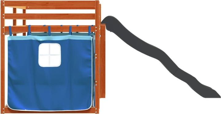 Actual product image VidaXL Bunk bed with slide and curtains (90 x 200 cm)