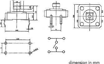Produktbild Velleman Tactile Switch 12 X 12mm Height 7.3mm