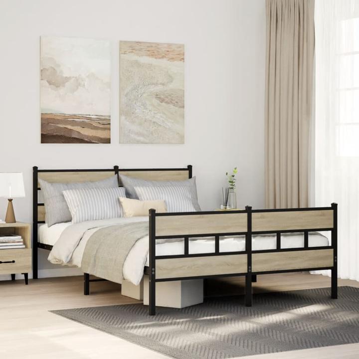 Produktbild VidaXL Metallbett Bett Bettgestell Lattenrost Doppelbett ohne Matratze 160x200cm (160 x 200 cm)