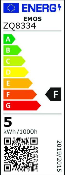 Energy Label Emos LED Zarówka lighting GU10, 230 V, 4.2 W, 333 lm, 4000 K, 30000 hrs, Classic MR16 52 x 50 x 50 mm (GU10, 4.20 W, 333 lm, 1 x, F)