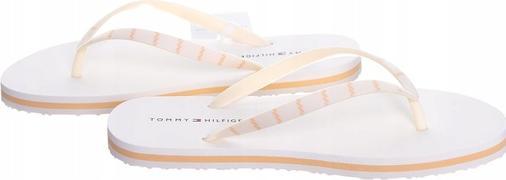 Actual product image Tommy Hilfiger Ladies Flip Flops Tommy Essential Beach Sandal Bathing Shoes, Ivory (Feather White) (37)