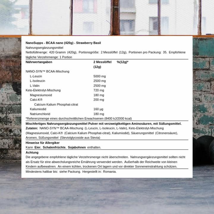 Immagine prodotto Nanosupps BCAA nano (Fragola-basilico, 1 pz., 420 g)