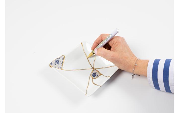 Immagine prodotto Creative - Kreativ Set Kintsugi, Schale, Blau, Gold, Weiss, 1 Pck - ()