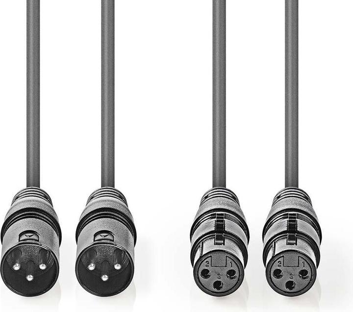 Image du produit Nedis Câble audio XLR compensé 2X XLR 3 broches Mach (3 m, XLR)